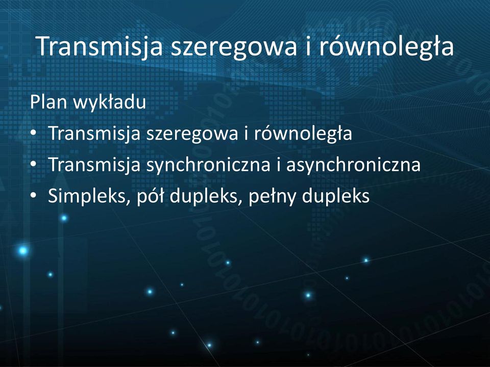 równoległa Transmisja synchroniczna i