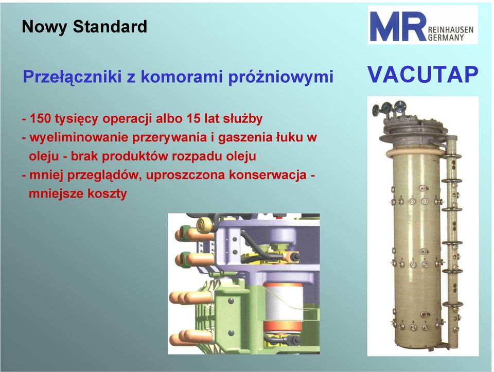 przerywania i gaszenia łuku w oleju - brak produktów rozpadu