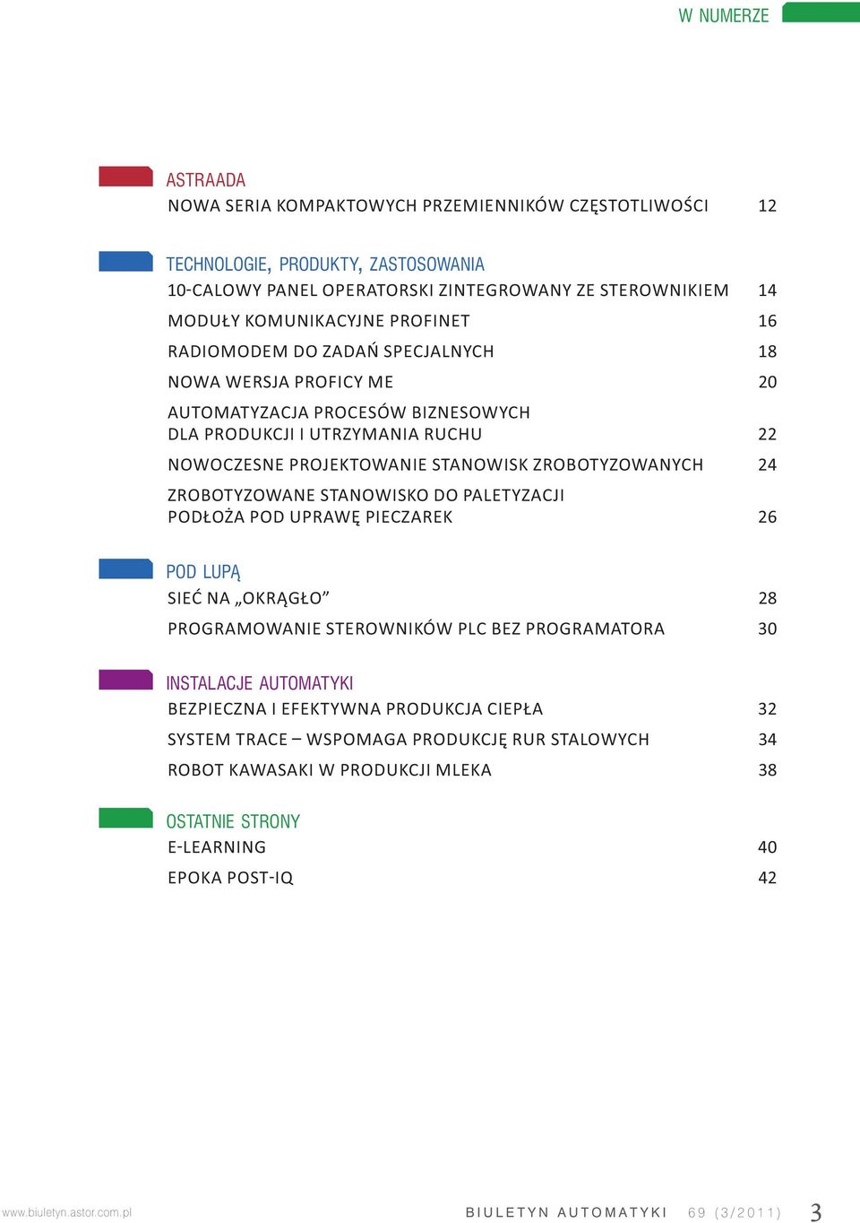 ZROBOTYZOWANE STANOWISKO DO PALETYZACJI PODŁOŻA POD UPRAWĘ PIECZAREK 26 POD LUPĄ SIEĆ NA OKRĄGŁO 28 PROGRAMOWANIE STEROWNIKÓW PLC BEZ PROGRAMATORA 30 INSTALACJE AUTOMATYKI BEZPIECZNA I EFEKTYWNA