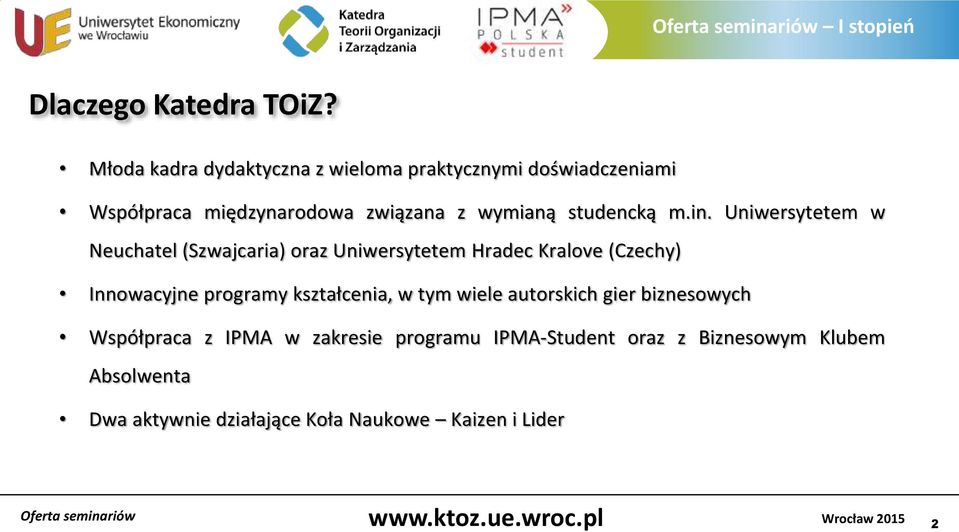 studencką m.in.