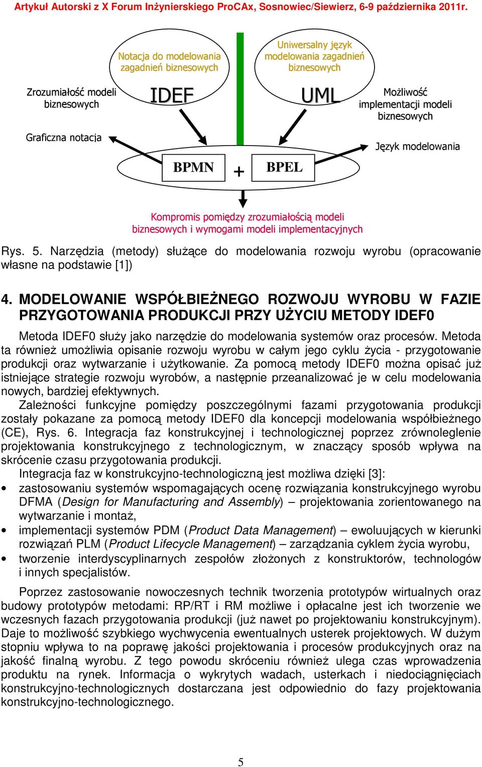 Narzędzia (metody) słuŝące do modelowania rozwoju wyrobu (opracowanie własne na podstawie [1]) 4.