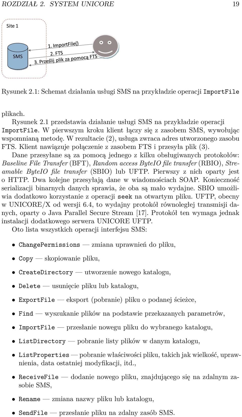 Klient nawiązuje połączenie z zasobem FTS i przesyła plik (3).