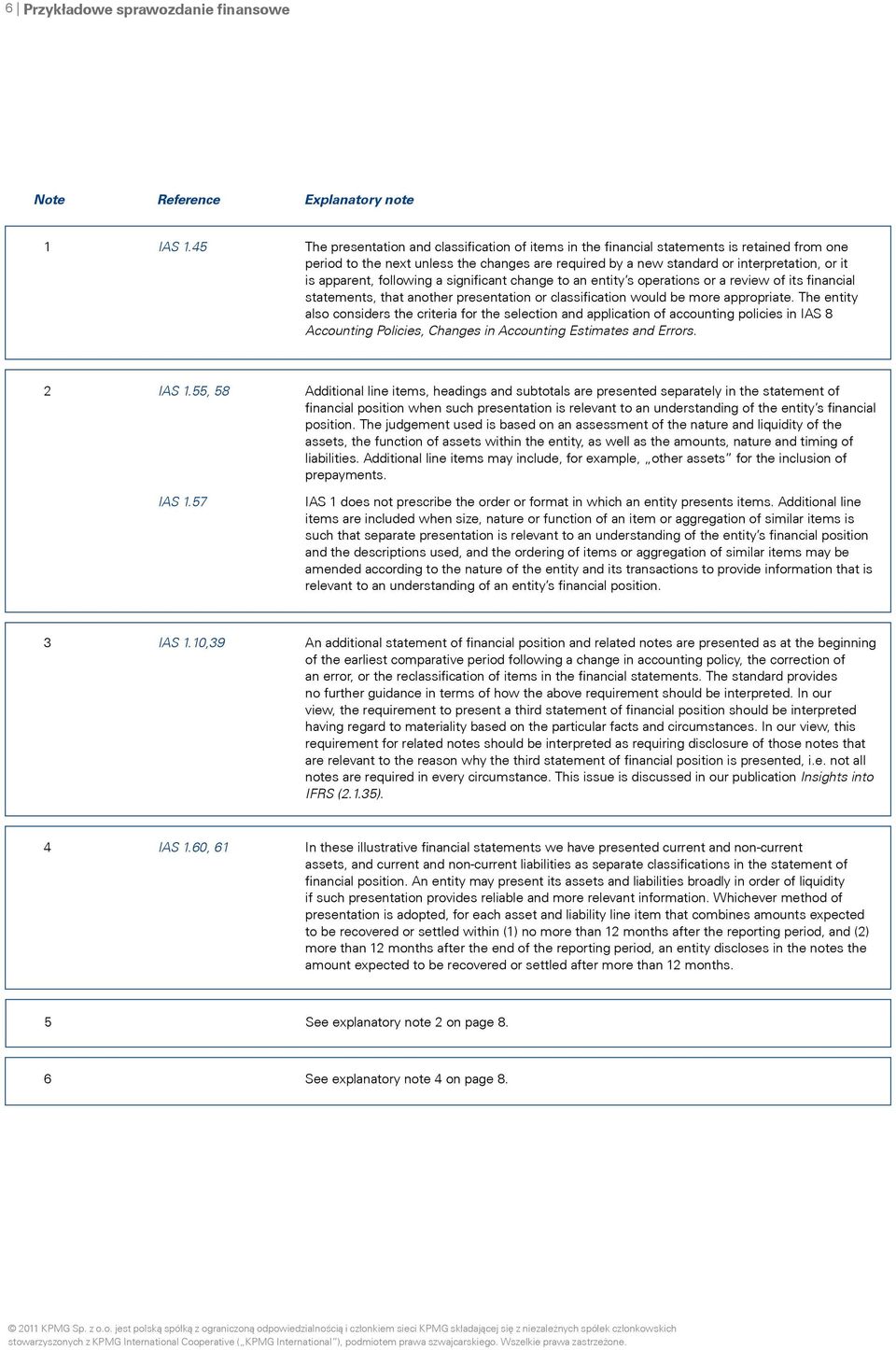 apparent, following a significant change to an entity s operations or a review of its financial statements, that another presentation or classification would be more appropriate.