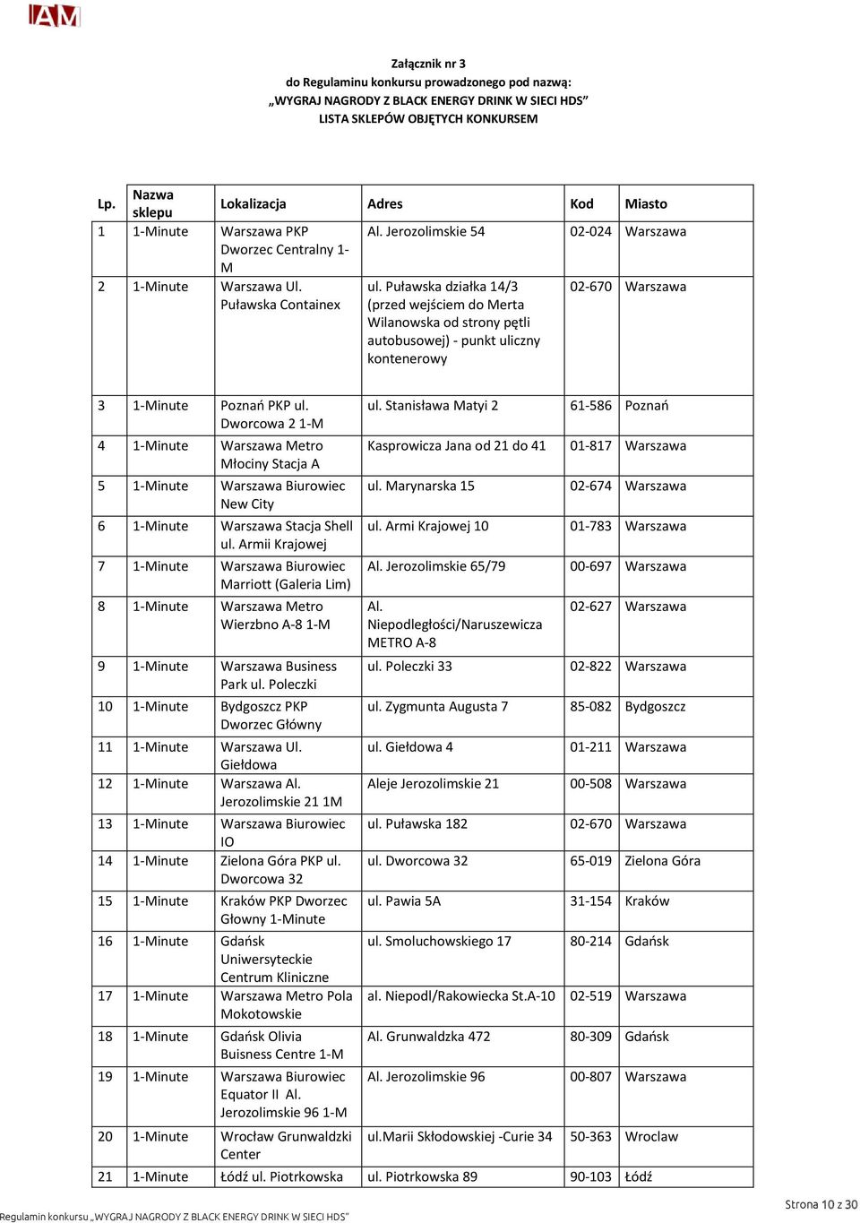 Puławska działka 14/3 (przed wejściem do Merta Wilanowska od strony pętli autobusowej) - punkt uliczny kontenerowy 02-670 Warszawa 3 1-Minute Poznań PKP ul.