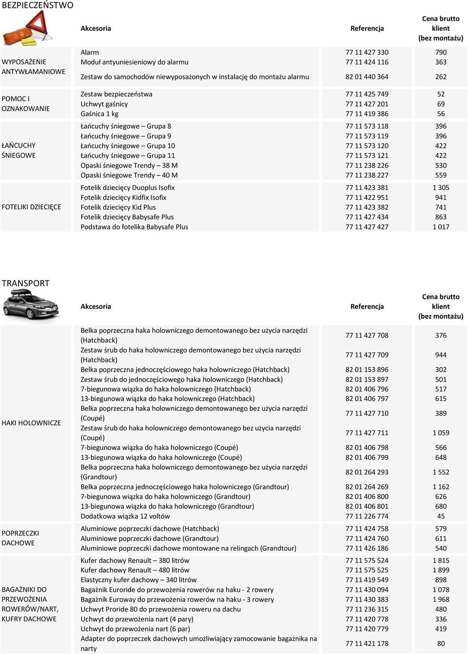 573 118 396 Łańcuchy śniegowe Grupa 9 77 11 573 119 396 Łańcuchy śniegowe Grupa 10 77 11 573 120 422 Łańcuchy śniegowe Grupa 11 77 11 573 121 422 Opaski śniegowe Trendy 38 M 77 11 238 226 530 Opaski