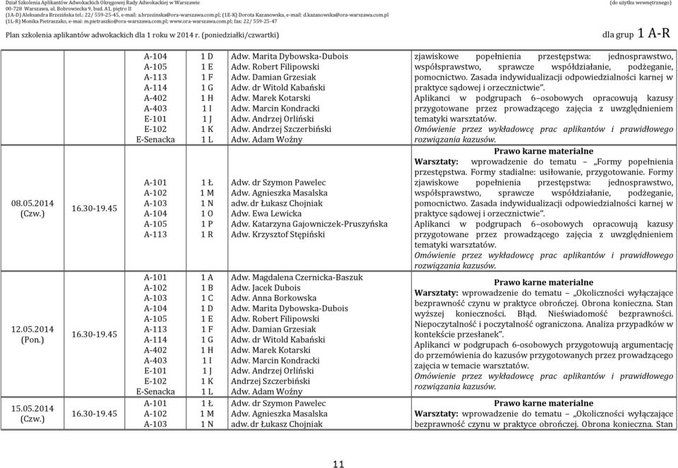 Zasada indywidualizacji odpowiedzialności karnej w praktyce sądowej i orzecznictwie. Warsztaty: wprowadzenie do tematu Formy popełnienia przestępstwa. Formy stadialne: usiłowanie, przygotowanie.