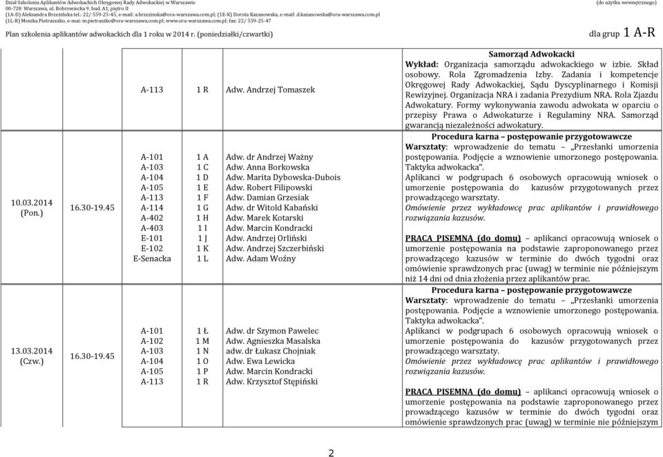 Formy wykonywania zawodu adwokata w oparciu o przepisy Prawa o Adwokaturze i Regulaminy NRA. Samorząd gwarancją niezależności adwokatury.