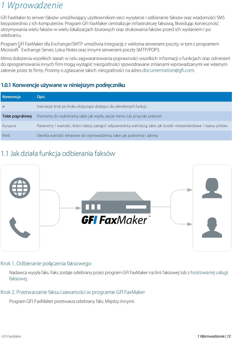 Program GFI FaxMaker dla Exchange/SMTP umożliwia integrację z wieloma serwerami poczty, w tym z programem Microsoft Exchange Server, Lotus Notes oraz innymi serwerami poczty SMTP/POP3.