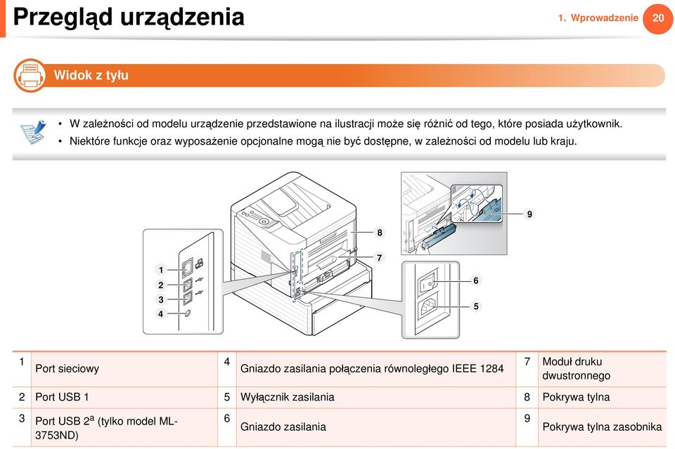 posiada użytkownik. Niektóre funkcje oraz wyposażenie opcjonalne mogą nie być dostępne, w zależności od modelu lub kraju.