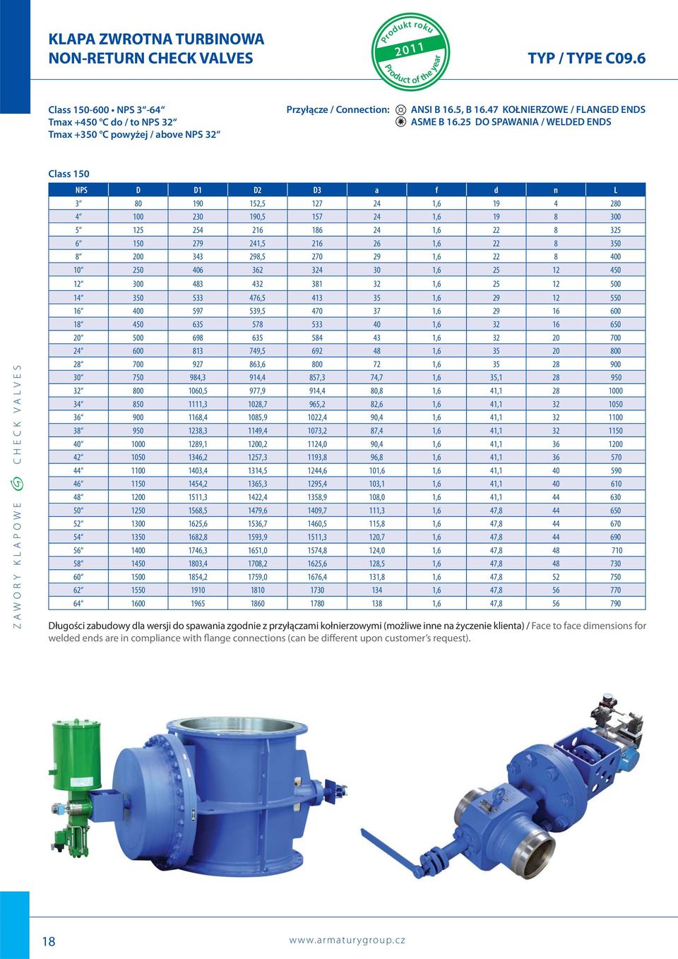 47 KOŁNIERZOWE / FLANGED ENDS ASME B 16.