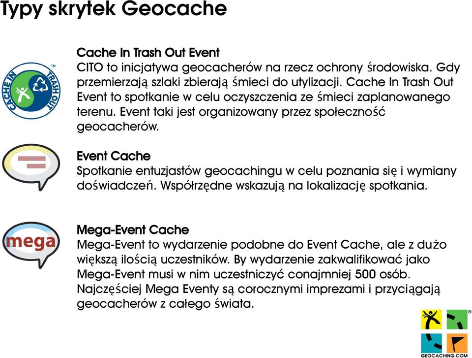 Event Cache Spotkanie entuzjastów geocachingu w celu poznania się i wymiany doświadczeń. Współrzędne wskazują na lokalizację spotkania.