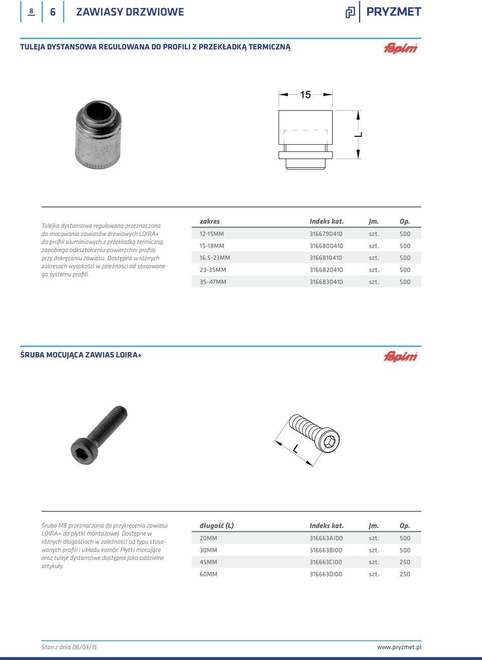 Op. 12-15MM 3166790410 szt. 500 15-18MM 3166800410 szt. 500 16.5-23MM 3166810410 szt. 500 23-35MM 3166820410 szt. 500 35-47MM 3166830410 szt.