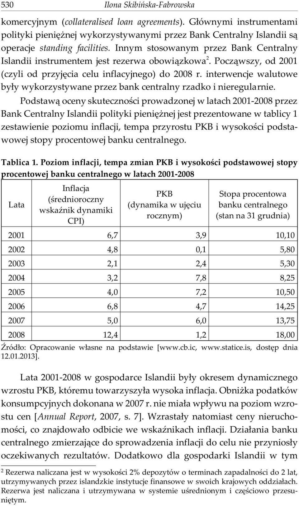 interwencje walutowe by³y wykorzystywane przez bank centralny rzadko i nieregularnie.