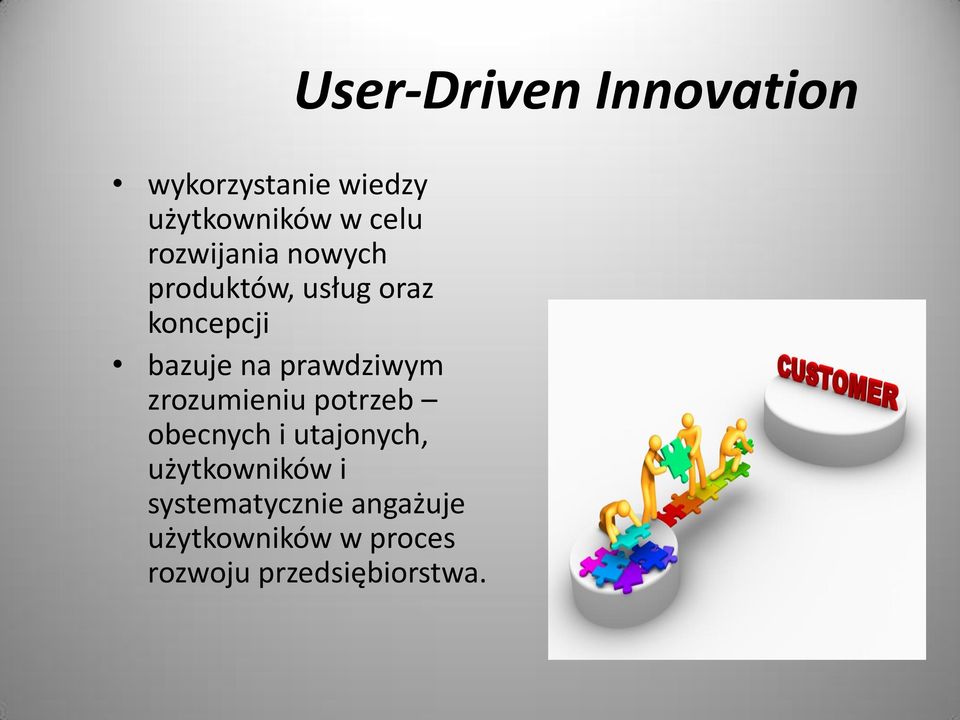 prawdziwym zrozumieniu potrzeb obecnych i utajonych, użytkowników