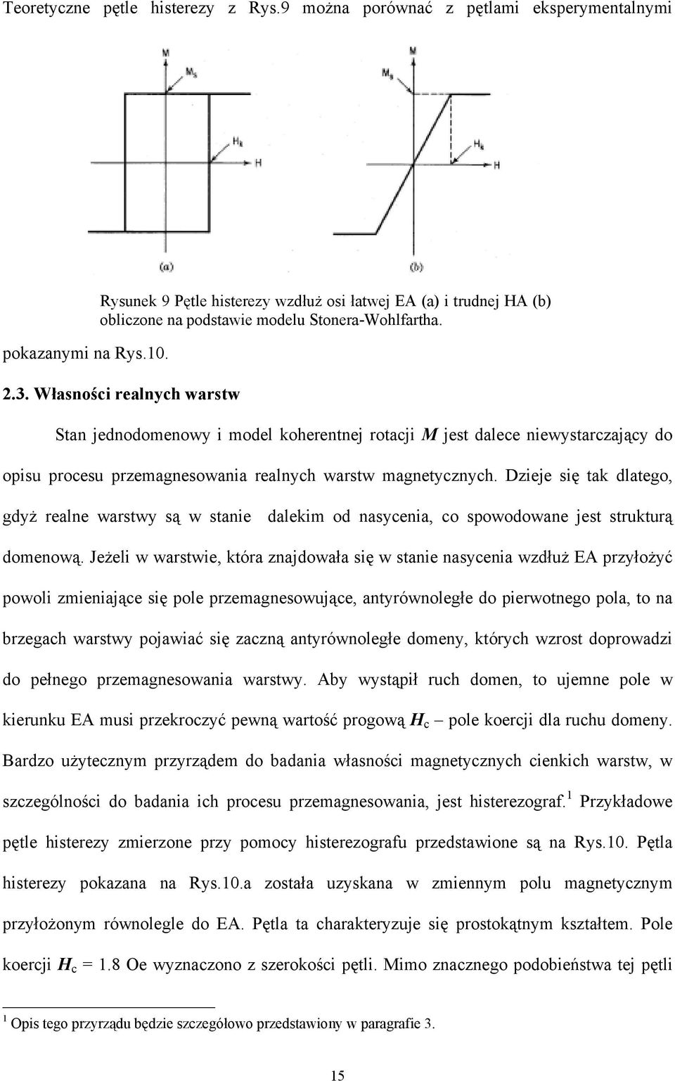 Własności realnych warstw Stan jednodomenowy i model koherentnej rotacji M jest dalece niewystarczający do opisu procesu przemagnesowania realnych warstw magnetycznych.