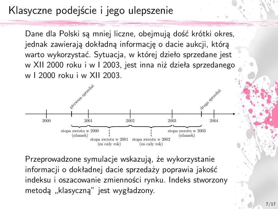 pierwsza sprzedaż druga sprzedaż 2000 2001 2002 2003 2004 { { { stopa zwrotu w 2000 (ułamek) stopa zwrotu w 2001 (za cały rok) stopa zwrotu w 2002 (za cały rok) { stopa zwrotu