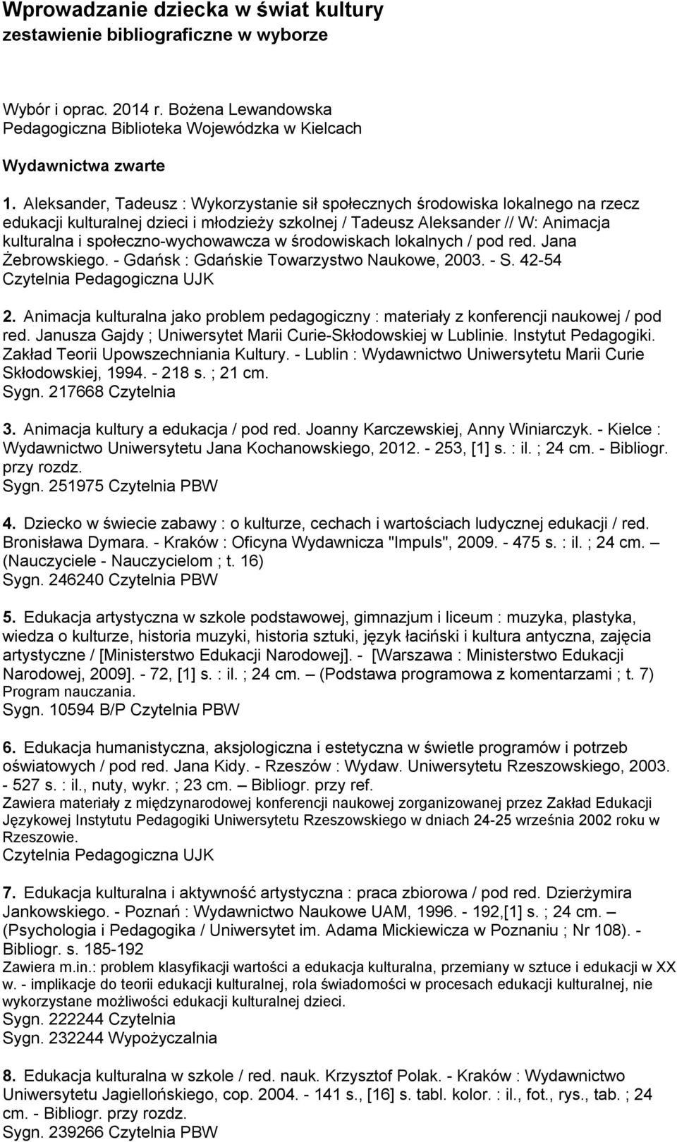 społeczno-wychowawcza w środowiskach lokalnych / pod red. Jana Żebrowskiego. - Gdańsk : Gdańskie Towarzystwo Naukowe, 2003. - S. 42-54 2.