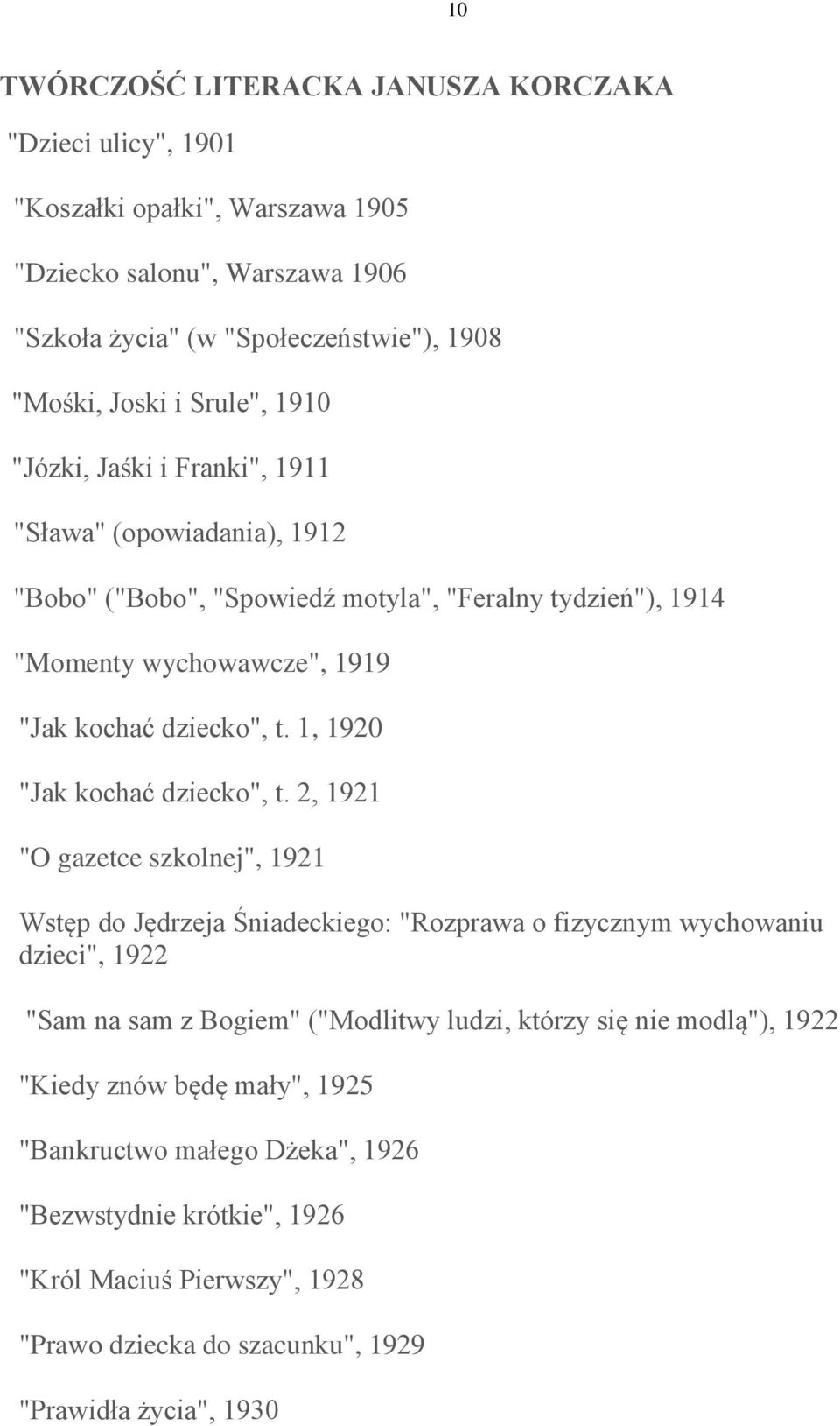 1, 1920 "Jak kochać dziecko", t.