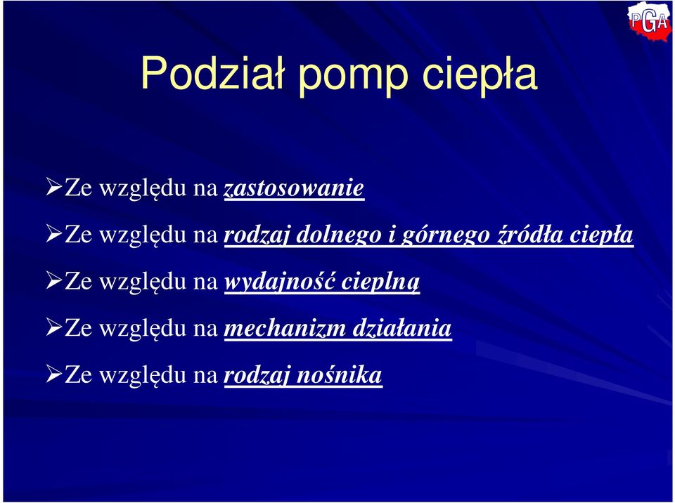 ciepła Ze względu na wydajność cieplną Ze