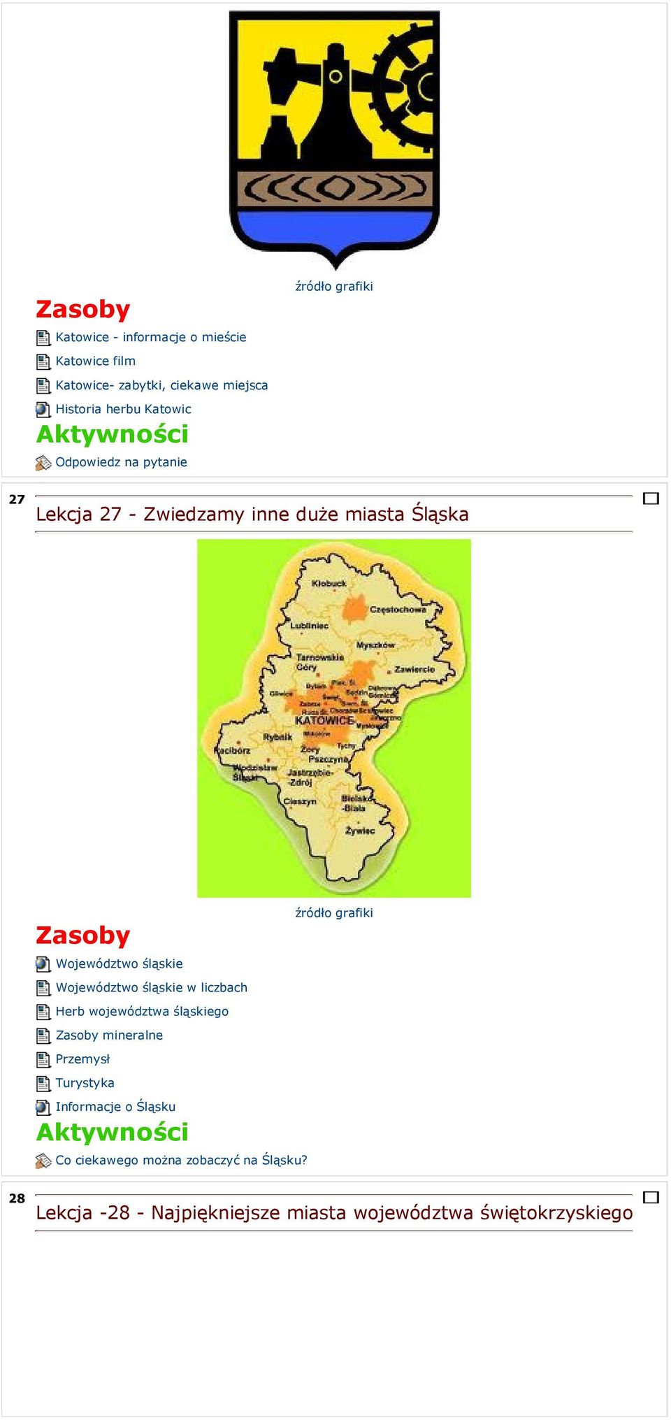 Województwo śląskie w liczbach Herb województwa śląskiego mineralne Przemysł Turystyka Informacje o