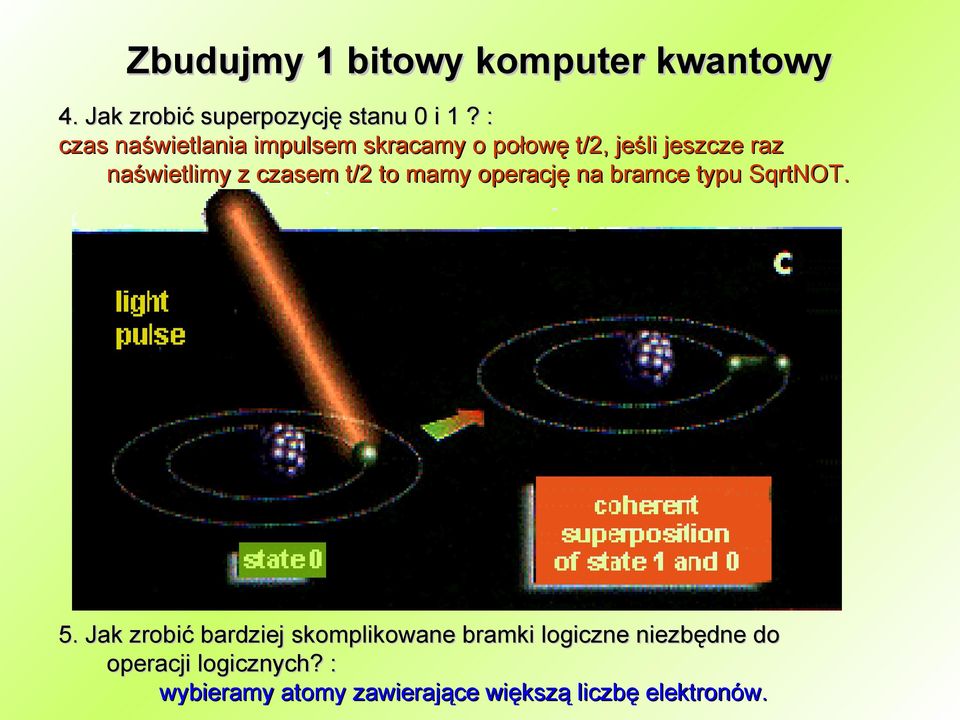 czasem t/2 to mamy operację na bramce typu SqrtNOT. 5.