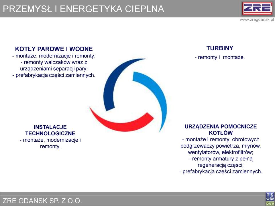 INSTALACJE TECHNOLOGICZNE - montaże, modernizacje i remonty.