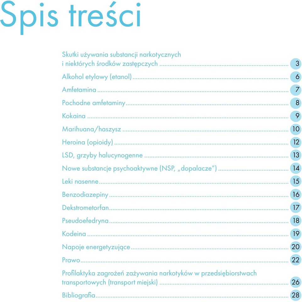 .. 13 Nowe substancje psychoaktywne (NSP, dopalacze )... 14 Leki nasenne... 15 Benzodiazepiny... 16 Dekstrometorfan... 17 Pseudoefedryna.