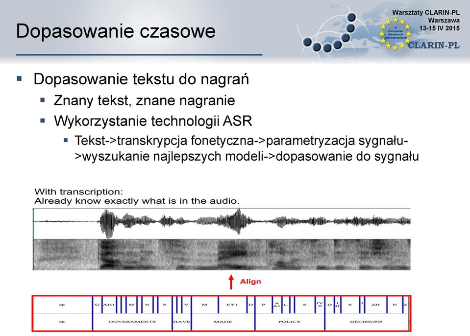 Wykorzystanie technologii ASR Tekst->transkrypcja