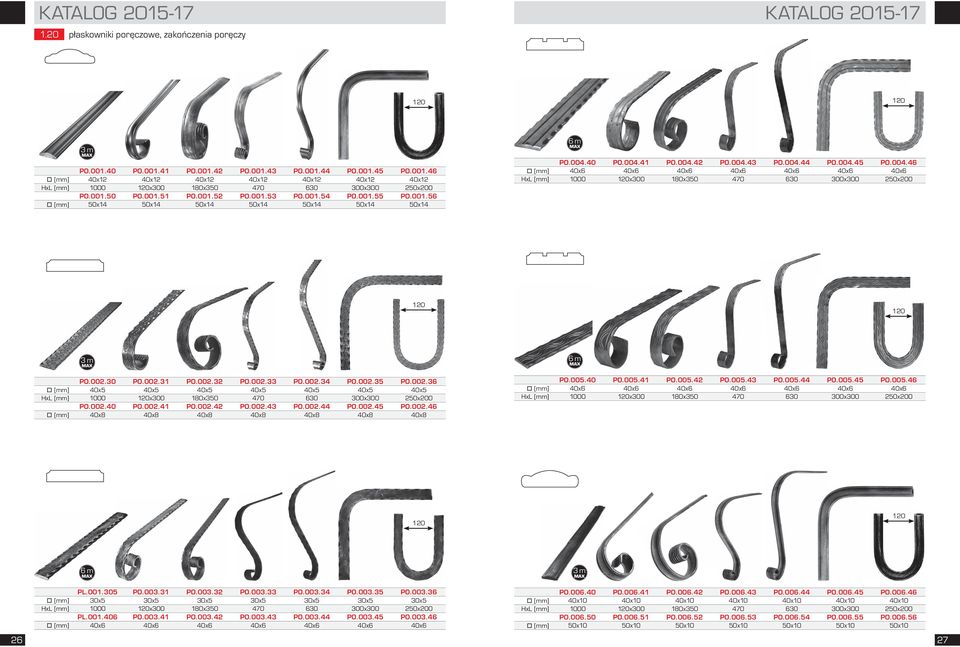 40 PO.004.41 PO.004.42 PO.004.43 PO.004.44 PO.004.45 PO.004.46 [mm] 40x6 40x6 40x6 40x6 40x6 40x6 40x6 HxL [mm] 1000 120x300 180x350 470 630 300x300 250x200 120 120 3 m PO.002.30 PO.002.31 PO.002.32 PO.