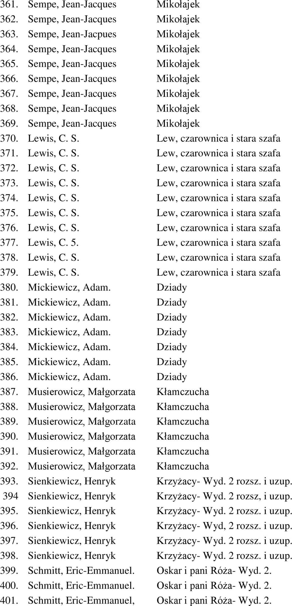 Lewis, C. S. Lew, czarownica i stara szafa 373. Lewis, C. S. Lew, czarownica i stara szafa 374. Lewis, C. S. Lew, czarownica i stara szafa 375. Lewis, C. S. Lew, czarownica i stara szafa 376.