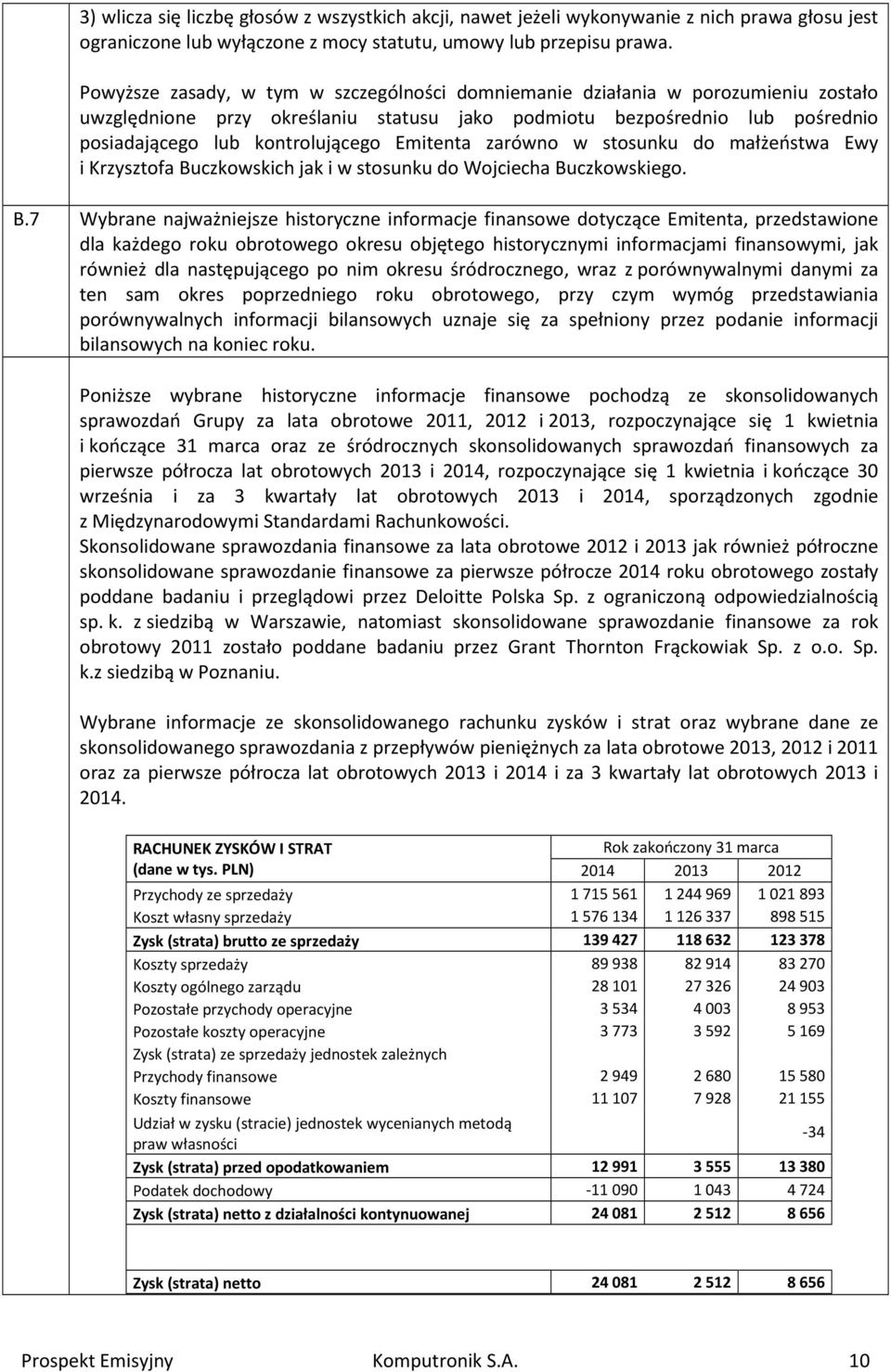 Emitenta zarówno w stosunku do małżeństwa Ewy i Krzysztofa Bu