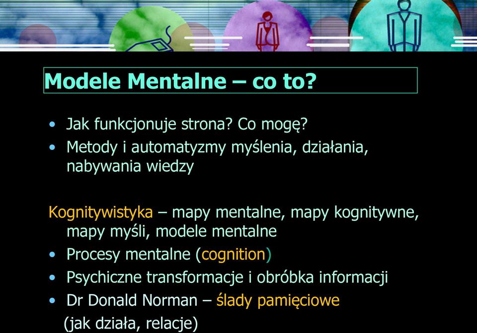 mentalne, mapy kognitywne, mapy myśli, modele mentalne Procesy mentalne