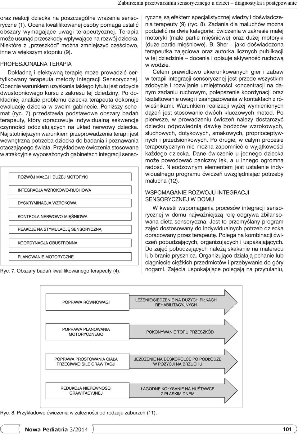 Niektóre z przeszkód można zmniejszyć częściowo, inne w większym stopniu (9). Profesjonalna terapia Dokładną i efektywną terapię może prowadzić certyfikowany terapeuta metody Integracji Sensorycznej.