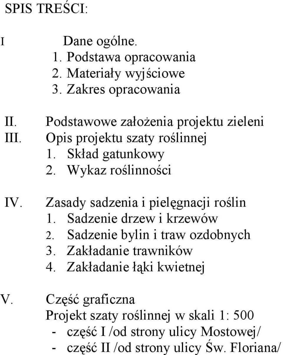 Wykaz roślinności Zasady sadzenia i pielęgnacji roślin 1. Sadzenie drzew i krzewów 2. Sadzenie bylin i traw ozdobnych 3.