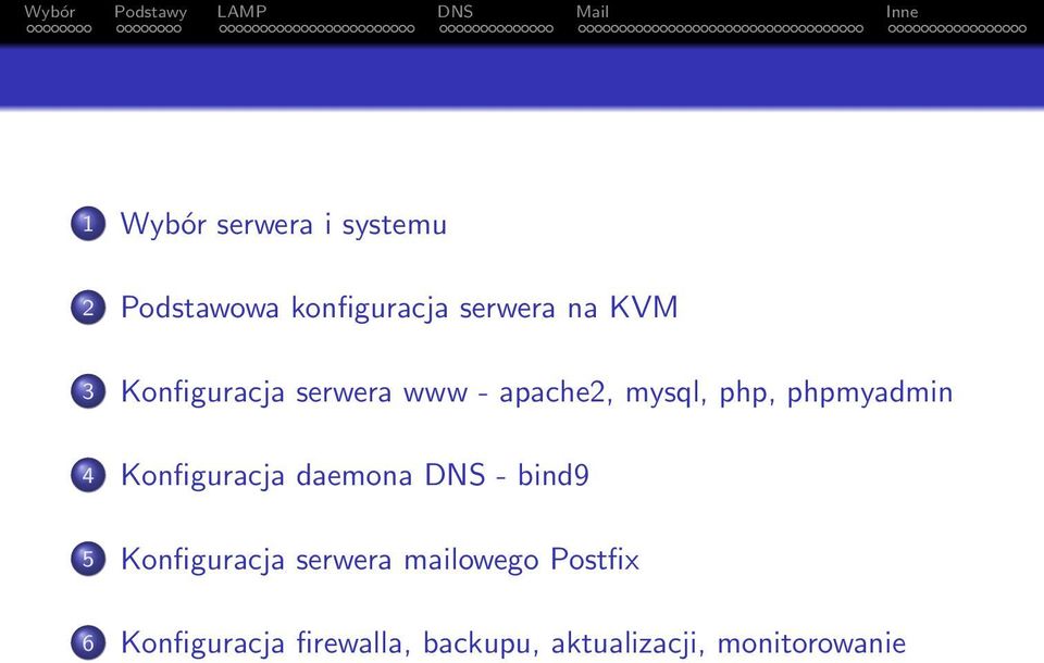 Konfiguracja daemona DNS - bind9 5 Konfiguracja serwera mailowego