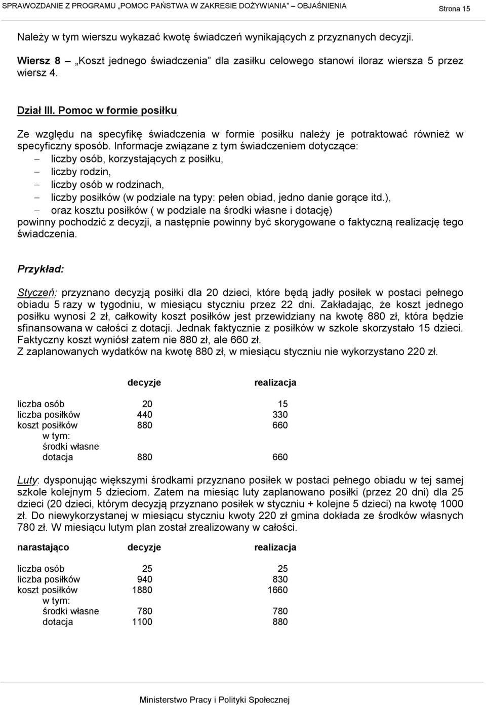 Pomoc w formie posiłku Ze względu na specyfikę świadczenia w formie posiłku należy je potraktować również w specyficzny sposób.