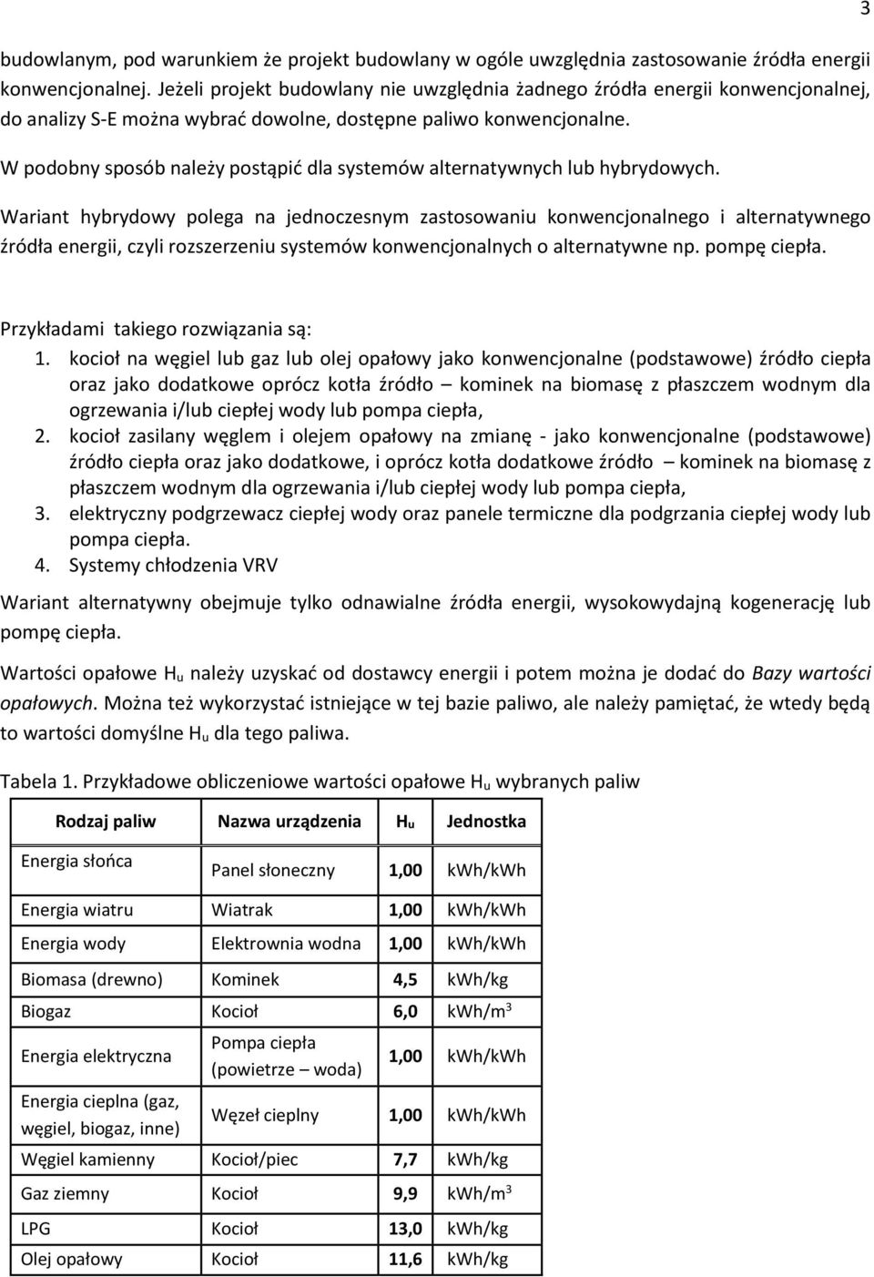 W podobny sposób należy postąpić dla systemów alternatywnych lub hybrydowych.