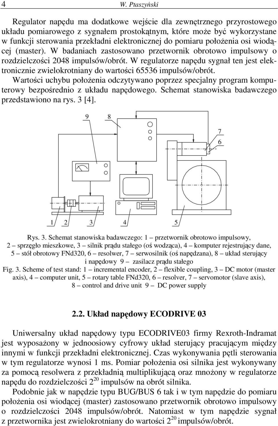 W regulatorze napędu sygnał ten jest elektronicznie zwielokrotniany do wartości 65536 impulsów/obrót.