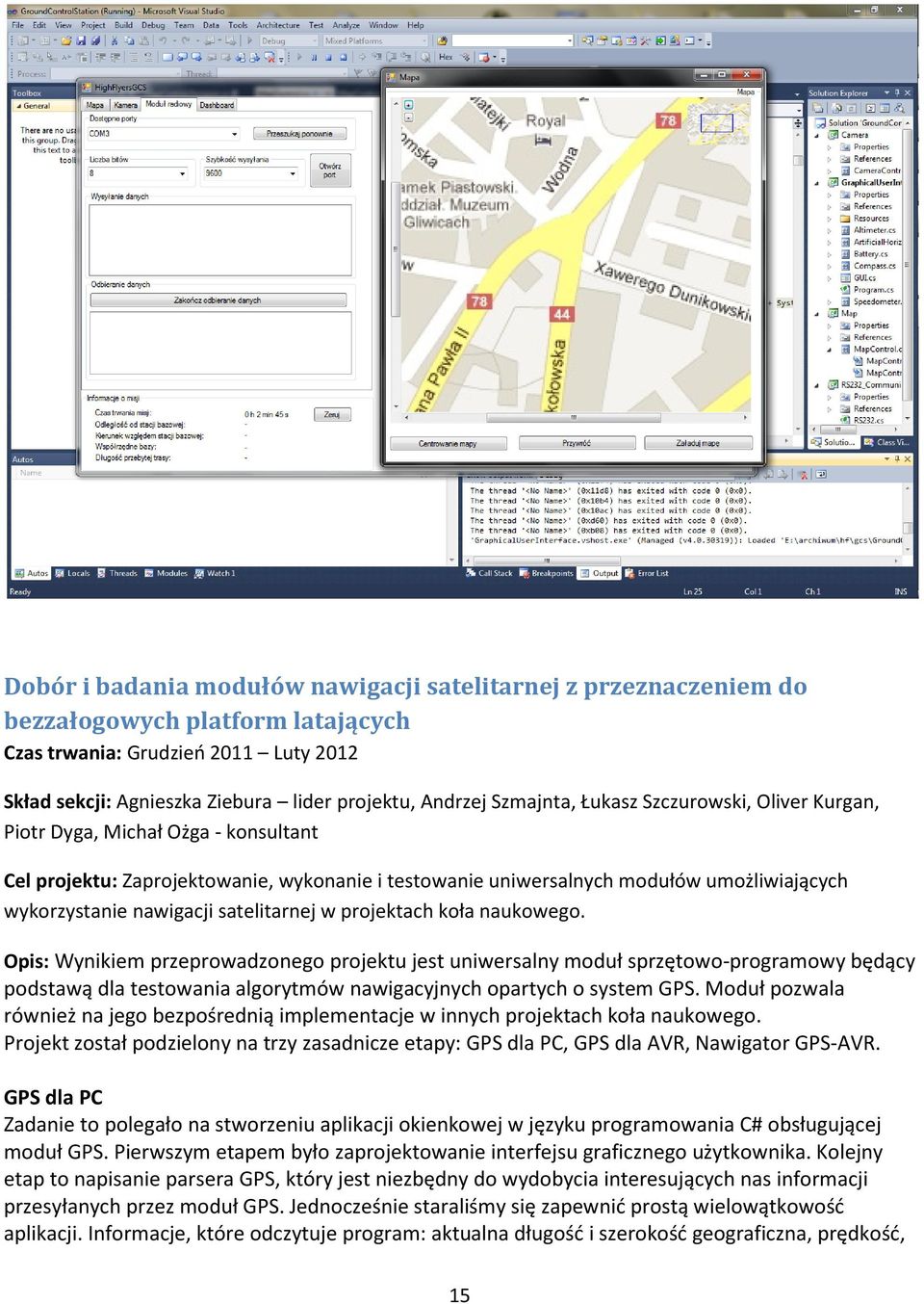 satelitarnej w projektach koła naukowego.