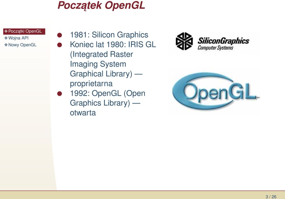 System Graphical Library) proprietarna 1992: