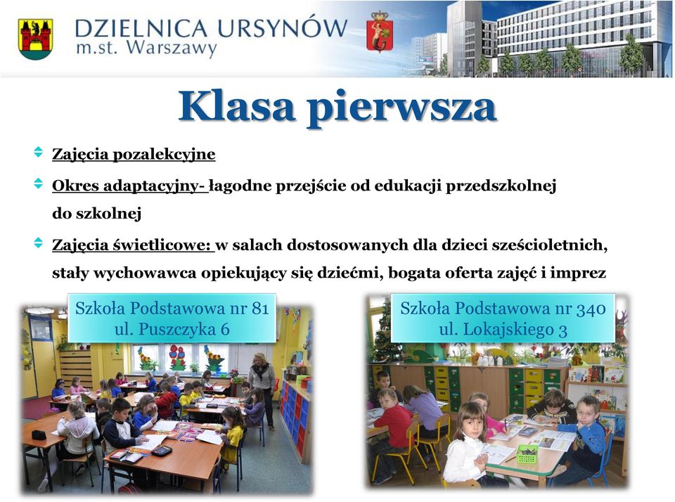 dzieci sześcioletnich, stały wychowawca opiekujący się dziećmi, bogata oferta zajęć