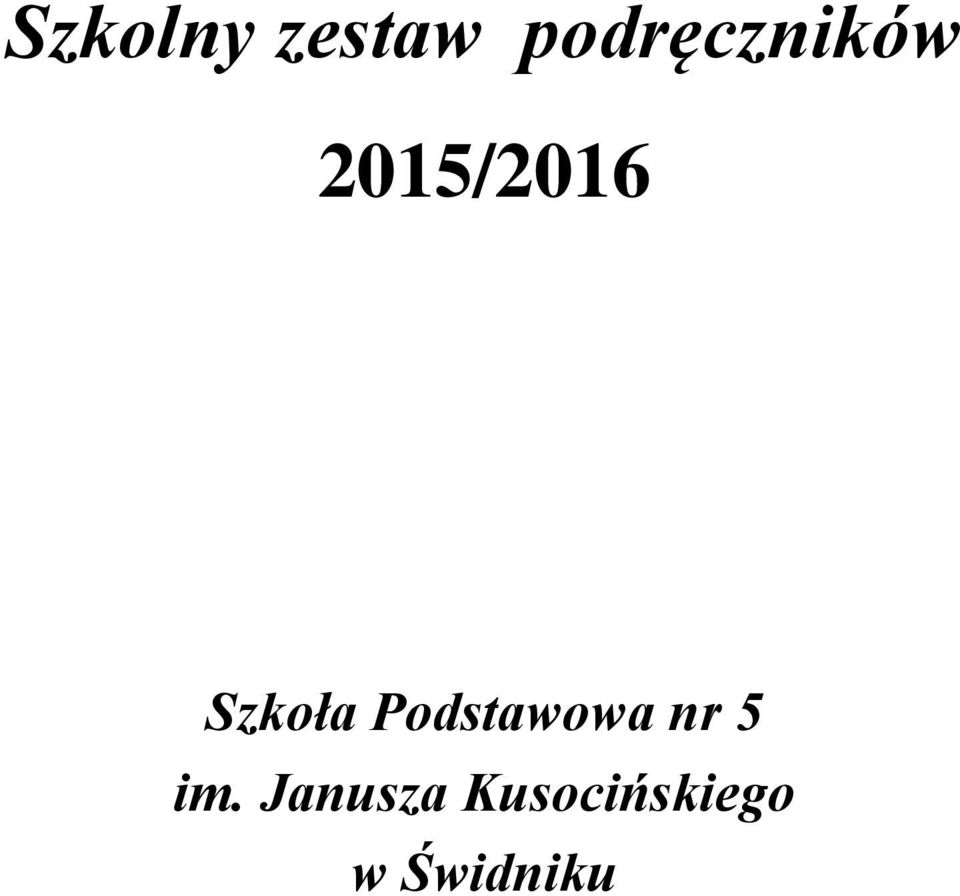 Szkoła Podstawowa nr 5