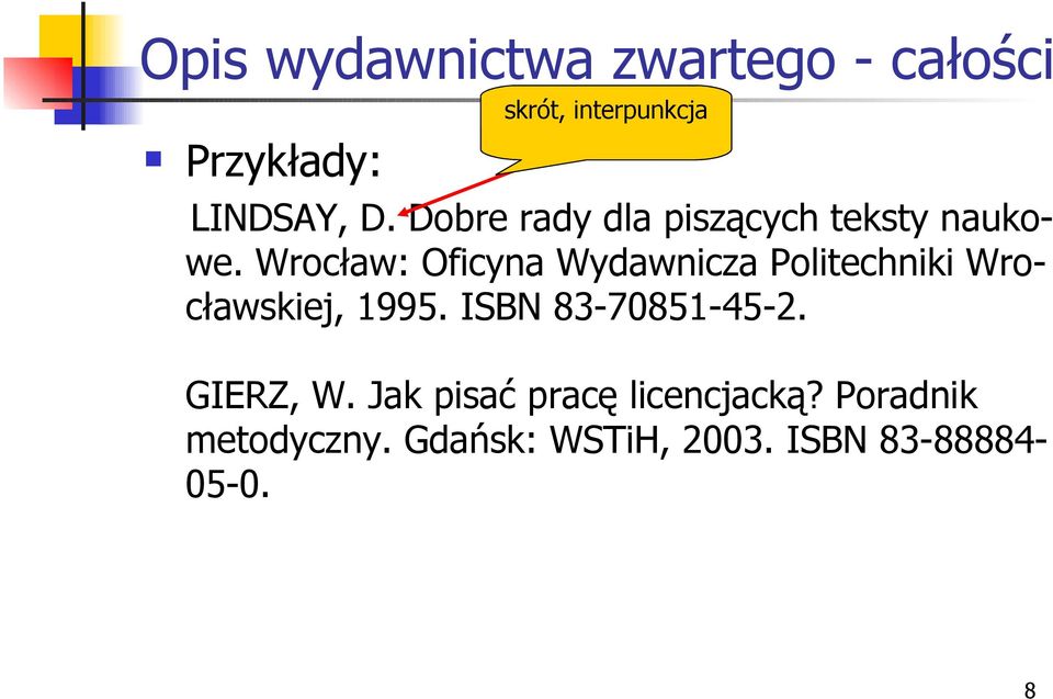 Wrocław: Oficyna Wydawnicza Politechniki Wrocławskiej, 1995.