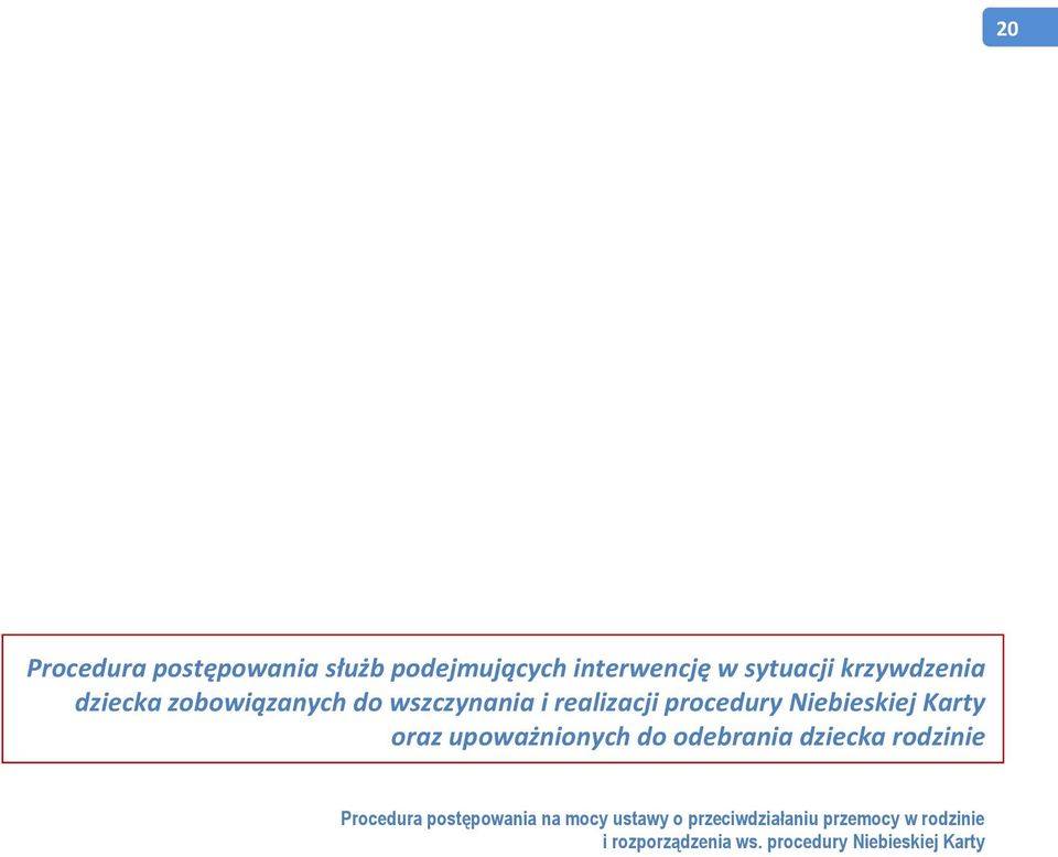 upoważnionych do odebrania dziecka rodzinie Procedura postępowania na mocy ustawy o