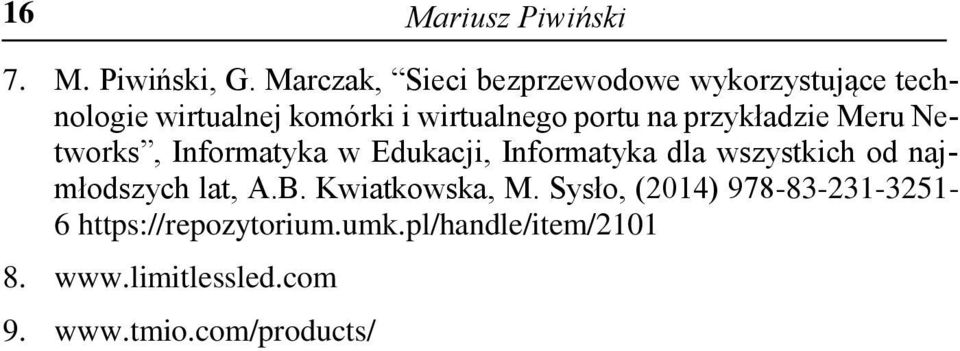 portu na przykładzie Meru Networks, Informatyka w Edukacji, Informatyka dla wszystkich od