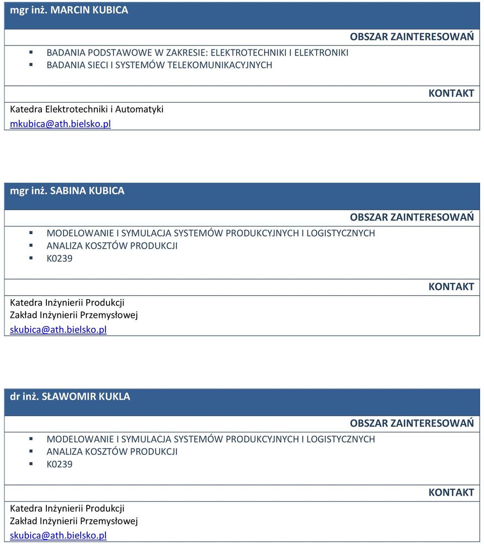 Automatyki mkubica@ath.bielsko.
