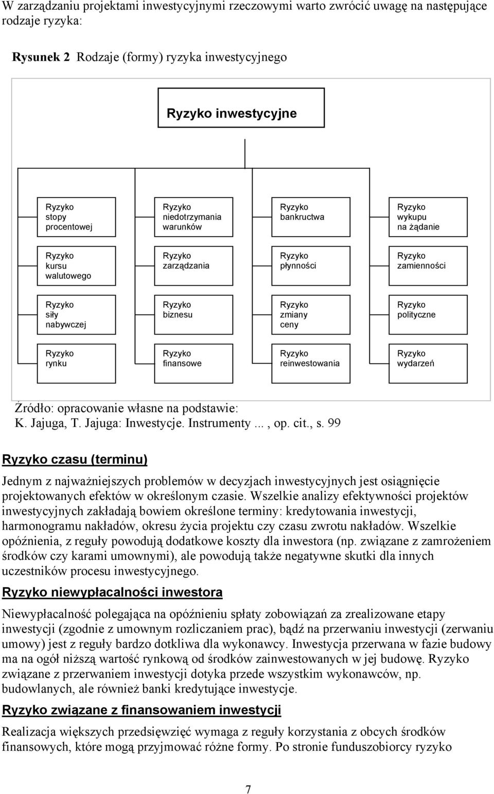 własne na podstawie: K Jajuga, T Jajuga: Inwestycje Instrumenty, op cit, s 99 czasu (terminu) Jednym z najważniejszych problemów w decyzjach inwestycyjnych jest osiągnięcie projektowanych efektów w