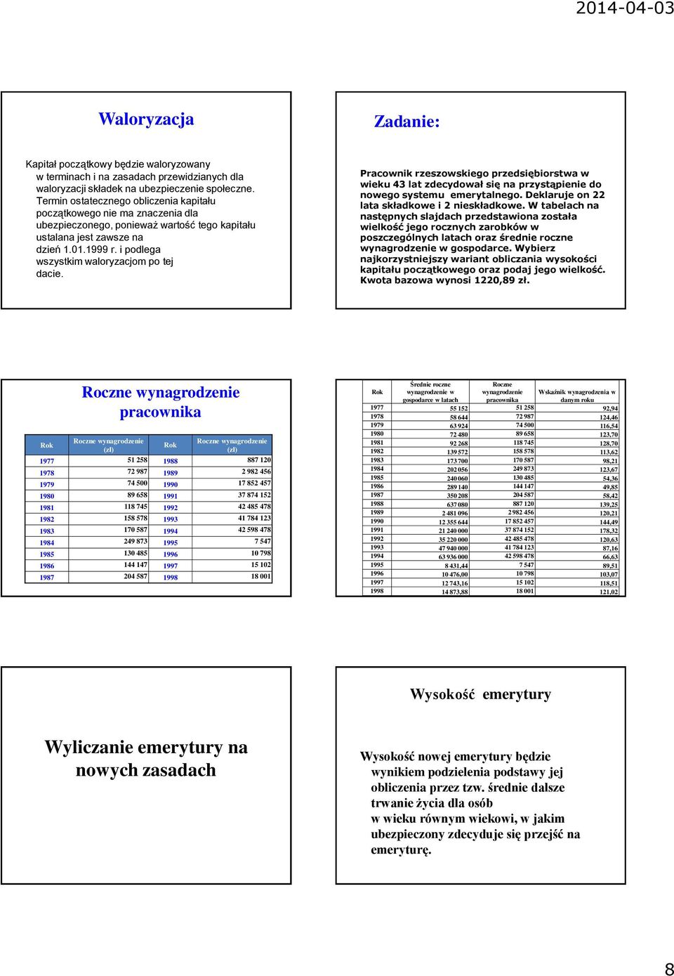 i podlega wszystkim waloryzacjom po tej dacie. Pracownik rzeszowskiego przedsiębiorstwa w wieku 43 lat zdecydował się na przystąpienie do nowego systemu emerytalnego.