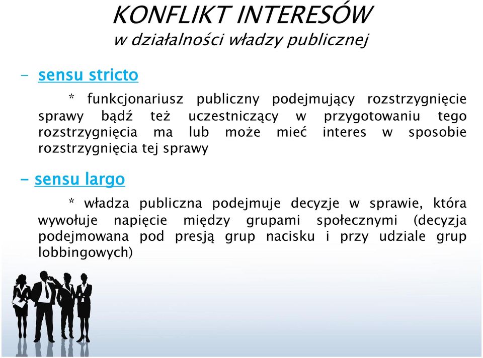 sposobie rozstrzygnięcia tej sprawy - sensu largo * władza publiczna podejmuje decyzje w sprawie, która