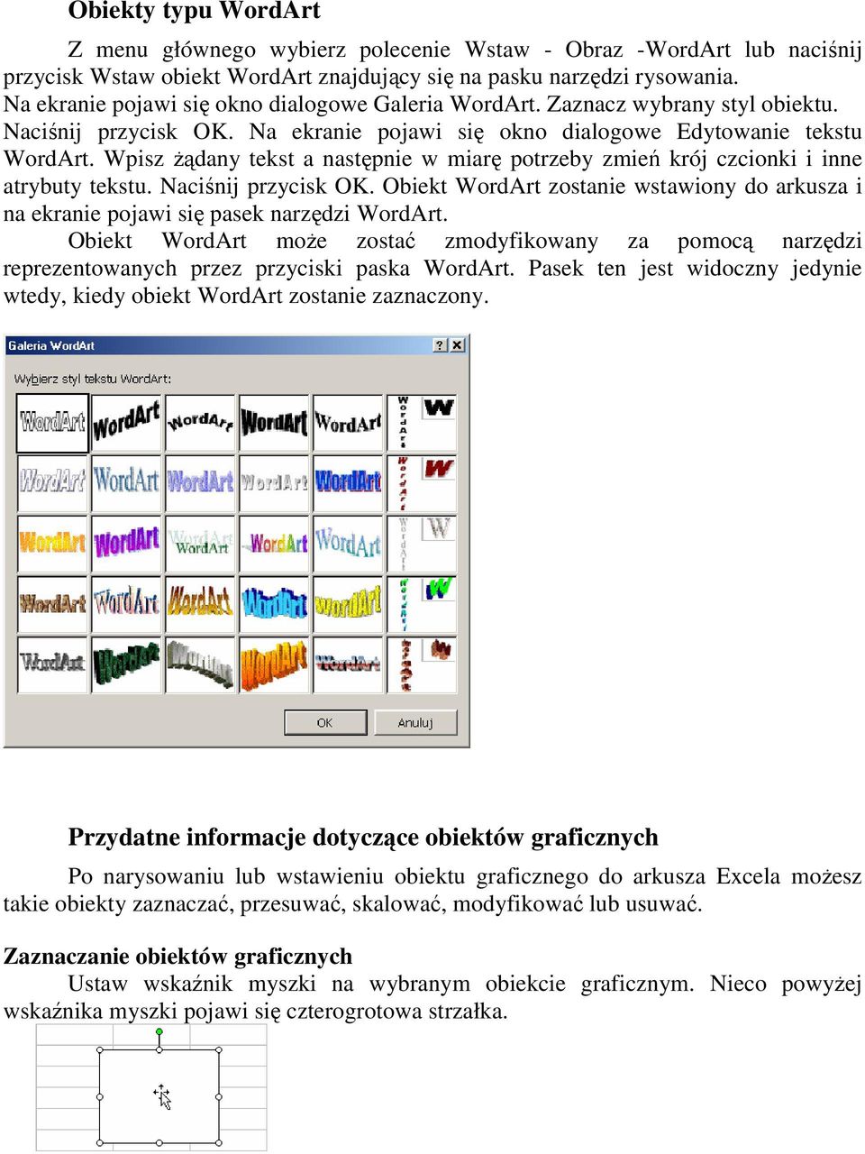 Wpisz żądany tekst a następnie w miarę potrzeby zmień krój czcionki i inne atrybuty tekstu. Naciśnij przycisk OK.